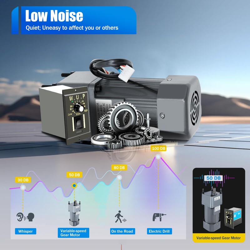 110V AC Gear Motor Single-Phase Electric Motor with Speed Controller