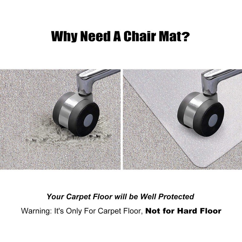 Kuyal Desk Chair Mat for Carpet, 30'' x 48'' Rectangle
