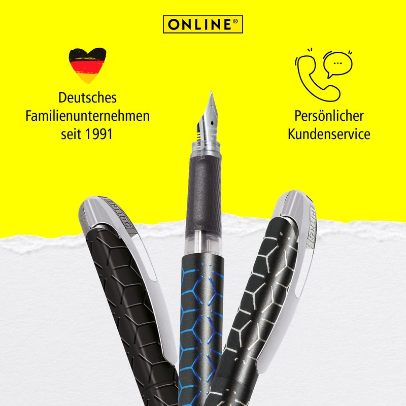 Online College 12462/3D Fountain Pen Iridium Nib M Medium Black