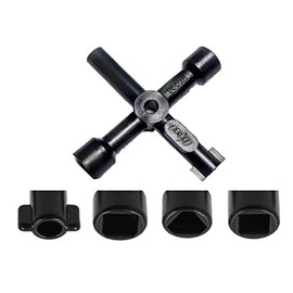 Simply Products 4 Way Utility Key Multi-Functional – Metal Radiator Servicing/Draining Key Gas Meter Box Water Tap Key