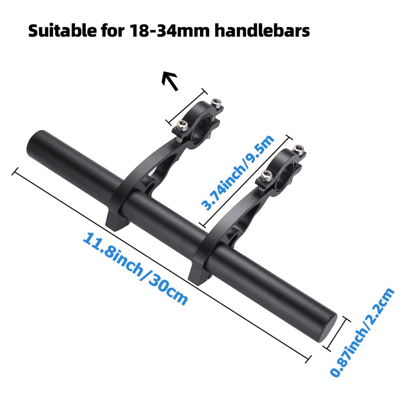 Yizhet 30 cm Bicycle Handlebar Extension, Aluminium Bicycle Extender Holder,