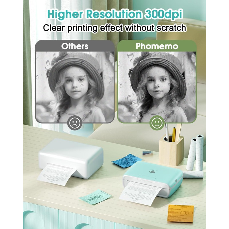 Phomemo M04S Portable Thermal Printer Bluetooth Label Printer, Sticker Note