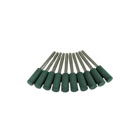 TEMO 10 pc 6 mm (1/4 Inch) Cylinder Rubber Rotary Tool Polishing Burr with 3 mm (1/8 Inch) Shank for Dremel Rotary Tools