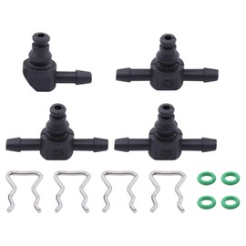Injector Return Nipple Injector Return Connection with Sealing Ring and Retaining Clamp for 4 Cylinder Diesel Engines Common Rail Injectors Return Line Leak Oil Line