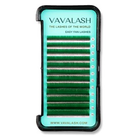 VAVALASH VAVALASH Colored Easy Fan Eyelash Extensions 0.07 CC Curl 13-20mm Mixed Lash Tray Green Self Fanning Lashes Colorful Volume lash extensionsGreen,0.07-CC-13-20mm
