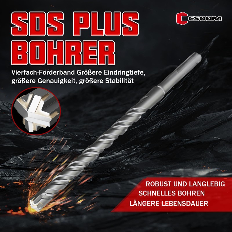CSOOM SDS Plus Drill Bit 14 x 210 mm, Professional