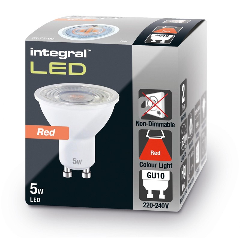 Integral ILGU10NH106 5w GU10 LED Bulb, red