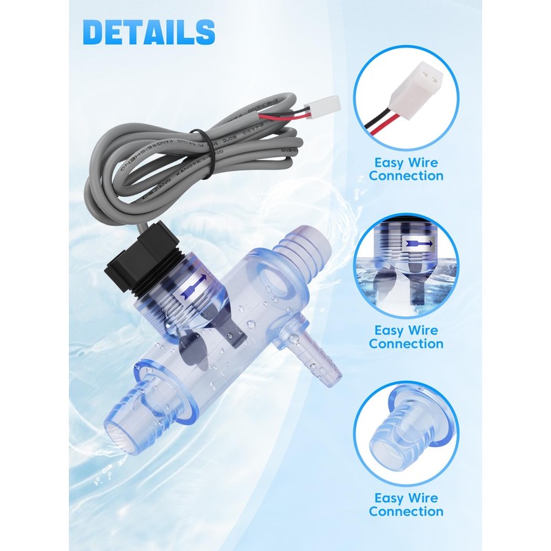 2560-040 Pool Flow Switch with Tee & Cable, Flow Sensor