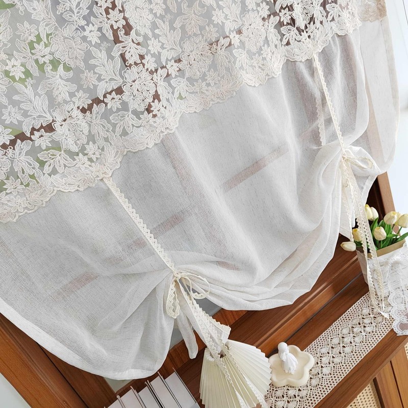Chic Tie Up Curtain for Kitchen Adjust Ballon Window Valance
