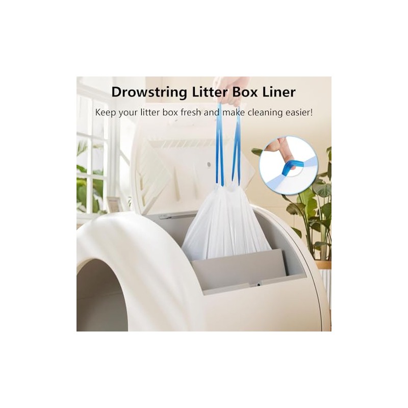 120 Count Self-Cleaning Cat Litter Box Liners Bag, Compatible with