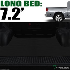 Black Rubber Horizontal Line Truck Bed Floor Mat Liner v2 Compatible with 08-15 Titan 7.2 Feet (87") Bed