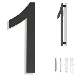 Ywonobs 8 inch Large Stainless Steel House Numbers, Black Modern House Address Door Number for Outside, Easy to Install, Matte Black (1)
