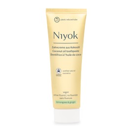 Niyok Niyok® Zahncreme aus Bio Kokosöl "Zitronengras & Ingwer" (75ml) • Natürliche Zahnpasta für weiße Zähne • Intensive Pflege & Frische • Schützt das Zahnfleisch • Ohne Fluorid & Vegan