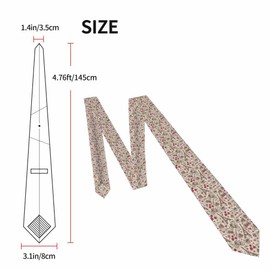 Yekiua Eiffel Tower Men's Tie Baguette Bike Other Country Symbols Formal Business Wedding Neckties Ties For Men Magenta Cream
