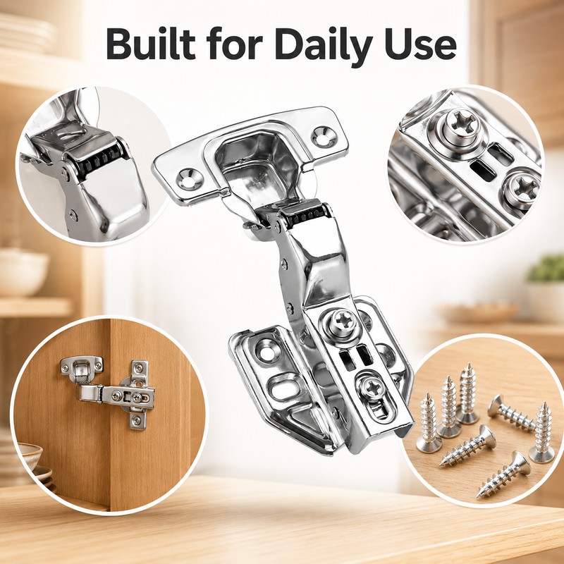 2 Pack Soft Close Cabinet Hinges, Stainless Steel Concealed Hydraulic
