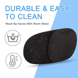 HECATY 4 Pack Eye Patches for Kids Girls Boys, Right & Left Eye Patch for Glasses, Lazy Eye Patch for Children Treating Lazy Eye Amblyopia Strabismus and After Surgery… (Blue) (Blue) (Black)