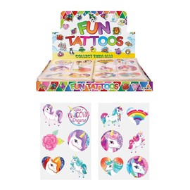 24 x Children's Birthday Party Girls Unicorn Temporary Tattoo Party Bag Fillers