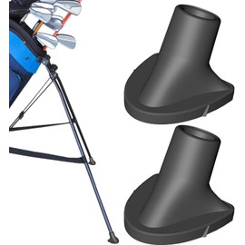 2 Pcs Black Golf Bag Stand Feet Replacement, Wear-Resistent Golf Bag Rubber Feet Replacement, Necessary Golf Club Bag Accessories Strong Grip, Golf Club Bag Accessories Easy to Install