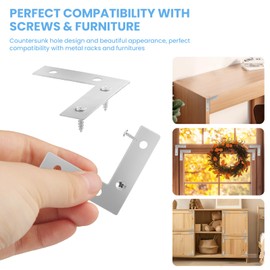 Flat Angle Stainless Steel 90 Degree Flat Connector Angle Connector Flat L Shape Corner Angle 60 x 60 mm Chair Angle Flat Angle Brackets with Screws Flat Angle Connector for Wood, Cupboard, Table