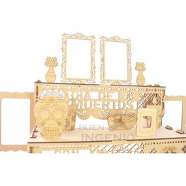 Ofrenda Día De Muertos Mdf Altar Con Decoración Y Adornos