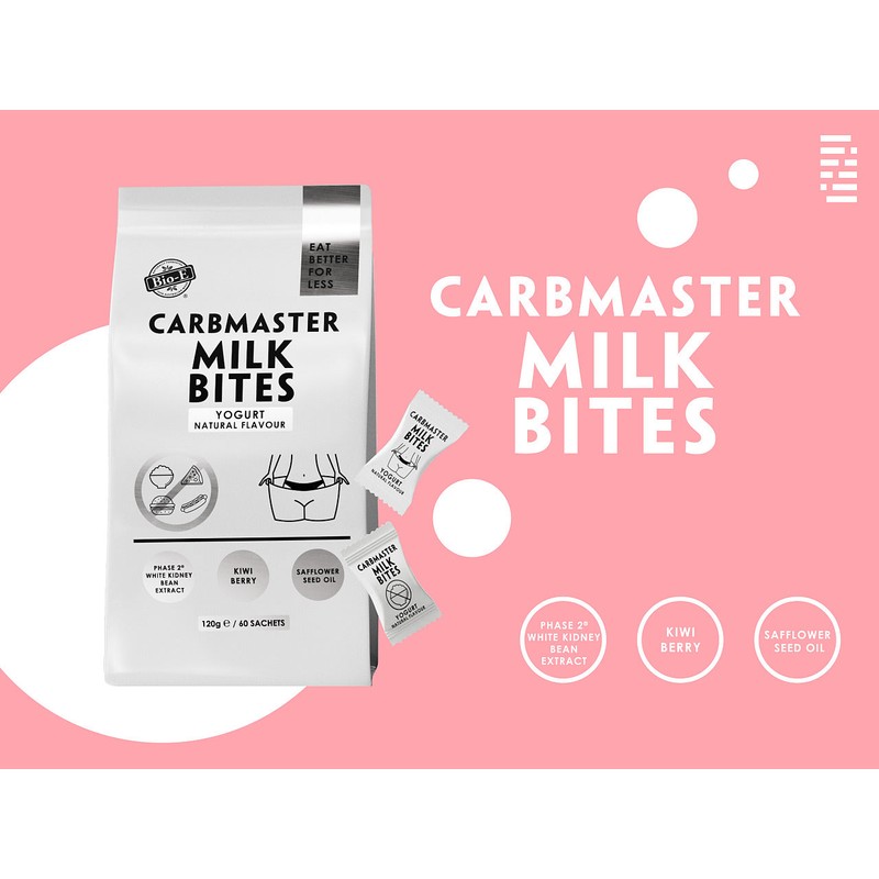 Bio-E CarbMaster Milk Bites Yogurt Natural Flavour 60 Sachets 120g
