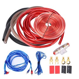 Akozon 4 Guage 2800W Car Audio Subwoofer Amplifier Speaker Installation Wire Cable Kit Fuse Suit