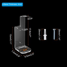 PATIKIL Light Saber Stand Wall Mount 2 Pack Acrylic Light Sword Wall Bracket Display Holder Baseball Bat Rack with Screws for Home Office Light Saber, Clear
