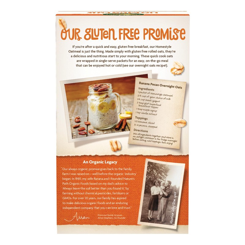 Nature's Path Organic Homestyle Instant Oatmeal, 11.3 oz (Pack of