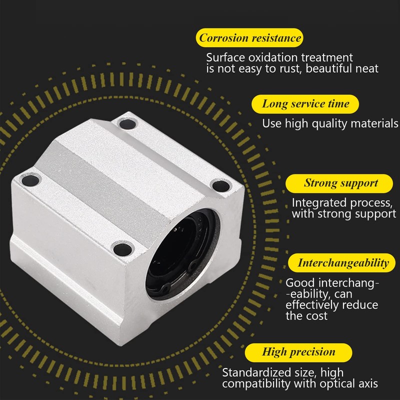 Linear Ball Bearing Sliding Block, 2 Pieces SC20UU 20 mm