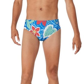 Speedo Men's Printed One Brief - Retro Floral - Turkish Sea, Size 24