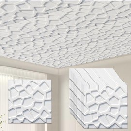16 PCS Ceiling Tiles, Peel & Stick Ceiling Tiles, Covered 21 Sq.Ft, 3D Wall Panels Foam, Easy to Install Waterproof for Ceil and Wall Decor