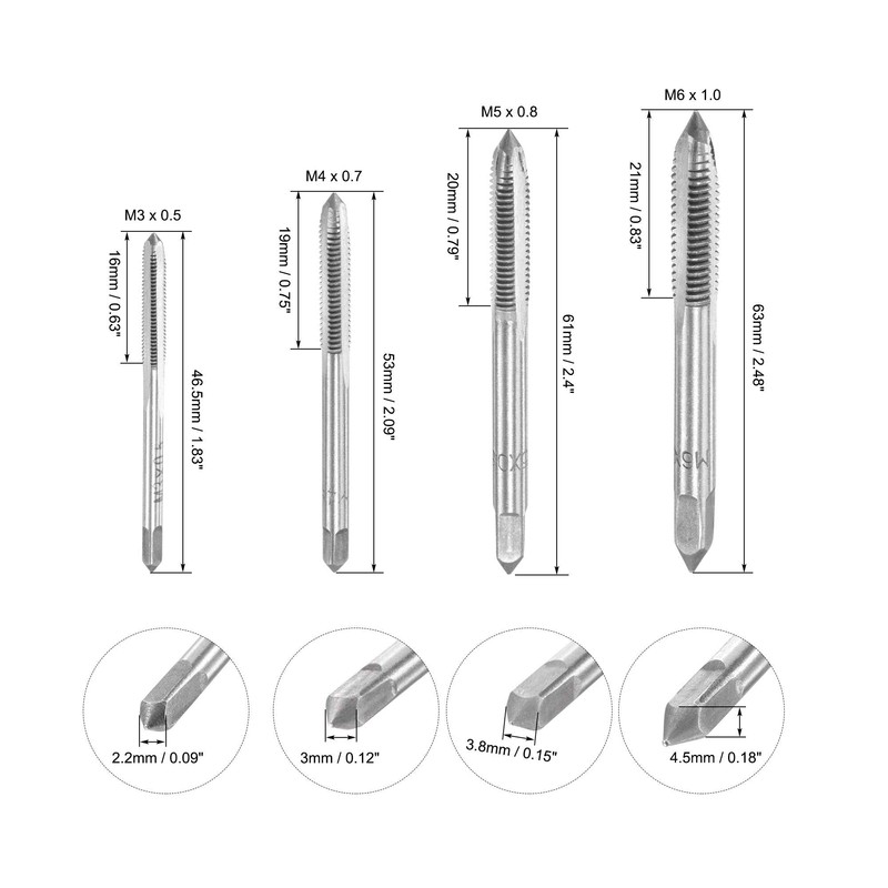 sourcing map Adjustable T-Handle Tap Wrench Set, M3 M4 M5