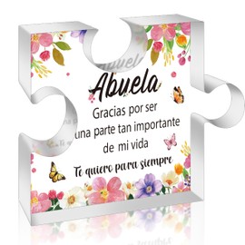 Yopyame Spanish Grandma Birthday Gifts - Regalos para Abuela Acrylic Puzzle Plaque Keepsake Paperweights Gifts for Grandma in Spanish Christmas Mothers Day Gift for Grandma from Granddaughter Grandson