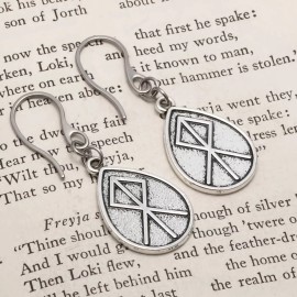 Norse American Viking Viking Elder Futhark Bind Rune Othala Isaz Earrings