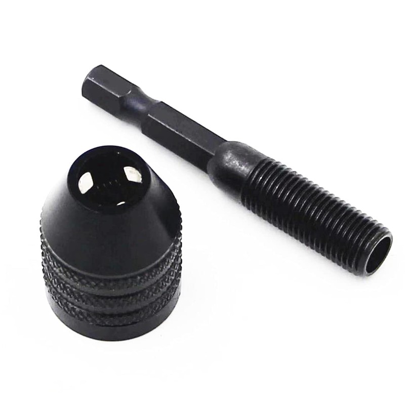 Keyless Drill Chuck Adapter 0.3-3.6mm Quick Change 1/4” Hex Shank