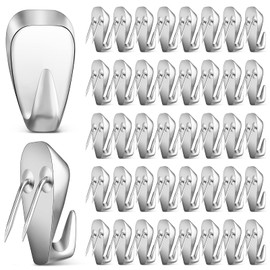 LEIFIDE Cubicle Hooks Fabric Panel Wall Hooks Cubicle Clips Cubicle Coat Hook Cubicle Picture Hangers for 40 Lbs Office Home Kitchen Room Board Hanging Supplies (Silver, 40 Pieces)