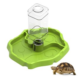 Fayemint 1 Piece Turtle Water Bowl, Feeding Bowl Turtles, Reptiles Turtle Feeding Bowl for Turtles, Geckos, Snakes, Frogs, etc. Reptile Pet (Green)
