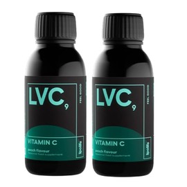 LVC9 Liposomal Vitamin C 1000mg | lipolife LVC9 X 2-150ml Each - 60 Days Supply | Peach Flavour | Vegan, Soy Free | Immune System, Skin & Energy Support.