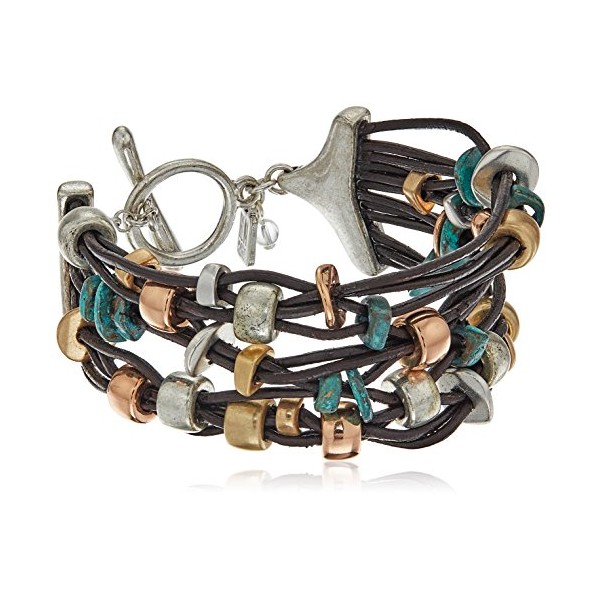 Robert Lee Morris "Femme Petal" Patina Mixed Metal Bead Multi-Row