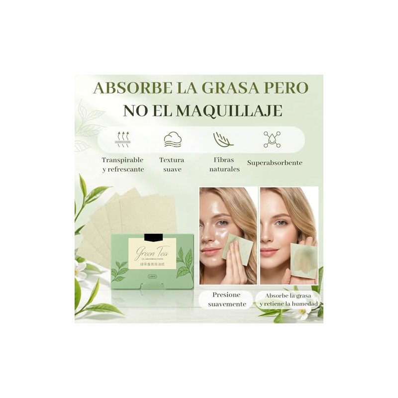 1000PCS Papel Absorbente de Aceite Facial (Menta)