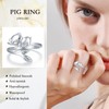 StoryMidir Pig Gifts 925 Sterling Silver Pig Ring Open Adjustable