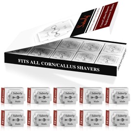 Professional Pack of 100 Callus Razor Files, Corn Remover Files, Foot Scraper Stainless Steel Files for Foot Files and Pedicure Tools