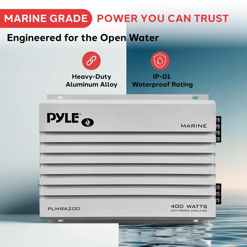 Pyle Hydra Marine Amplifier Upgraded Elite Series 400 Watt 2