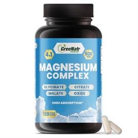 GreeNatr Suplemento De Complejo De Magnesio Suplementos De Magnesio Con Glicinato, Citrato, Malato Y Óxido Tabletas De Magnesio Para La Digestión, El 