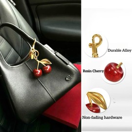 eartif Cherry Keychain Cute Keychain Bag Charms for Handbags Purse Accessories Keychain Charms Valentine Bag Gifts For Women (Red)