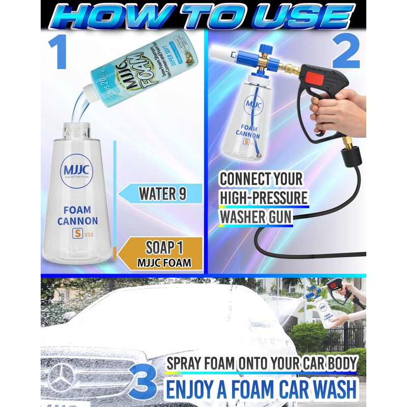 MJJC Foam Cannon S V3.0 (Thicker Snow Foam Technology) with