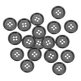 sourcing map 20pcs Metal Sewing Button, 18mm 4-Hole Round Suit Shirts Coats Clothes Sewing Buttons for Decoration Craft, Gunmetal
