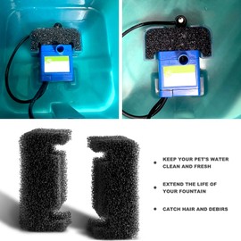 20PCS Cat Water Fountain Sponge Filters, Replacement Foam Filters for 67oz/2L Pet Fountain 81oz/2.4L Stainless Steel Dog Drinking Fountain(Pump Not Included) DR-DC160