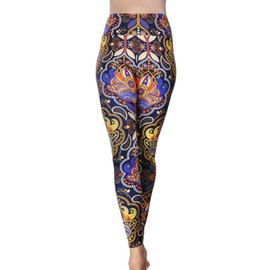 Comfy Yoga Pants - High Waisted Yoga Leggings with Bohemian Print - Extra Soft - Dry Fit