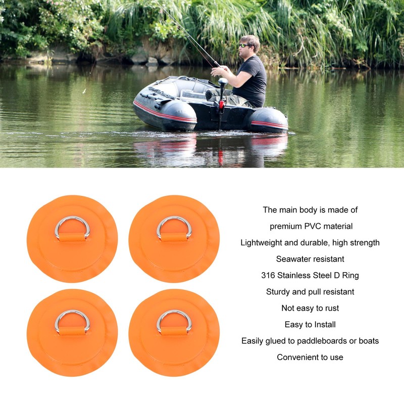 LIYJTK Inflatable Boats D Rings Patch, 4pcs Round PVC Patch